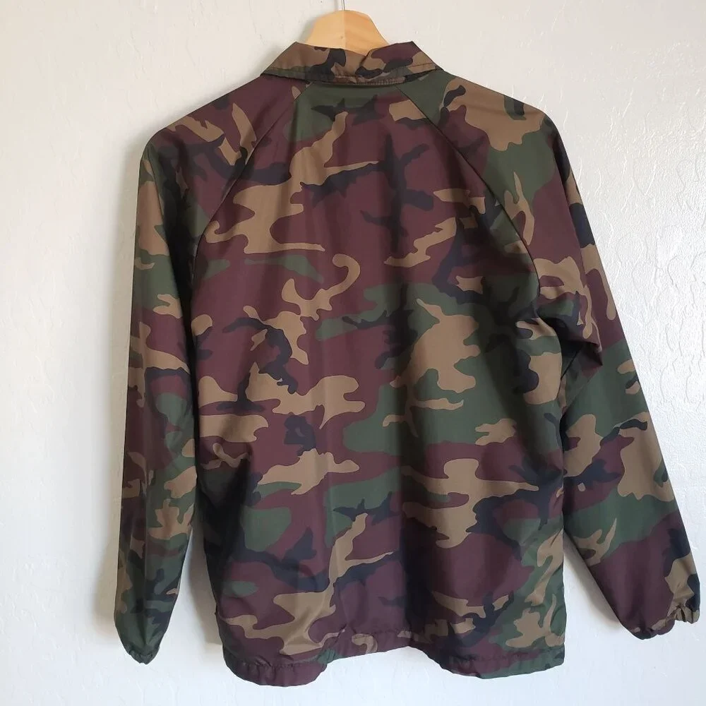Vans Torrey Camouflage Windbreaker Jacket Youth Boys Lrg Green/Brown Snap Button